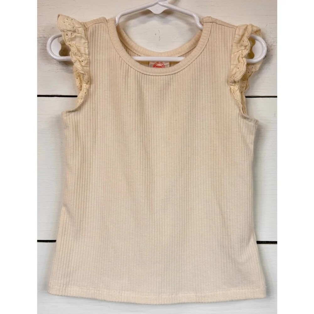 Wonder Nation Cream Sleeveless Blouse Girl's Size 3t